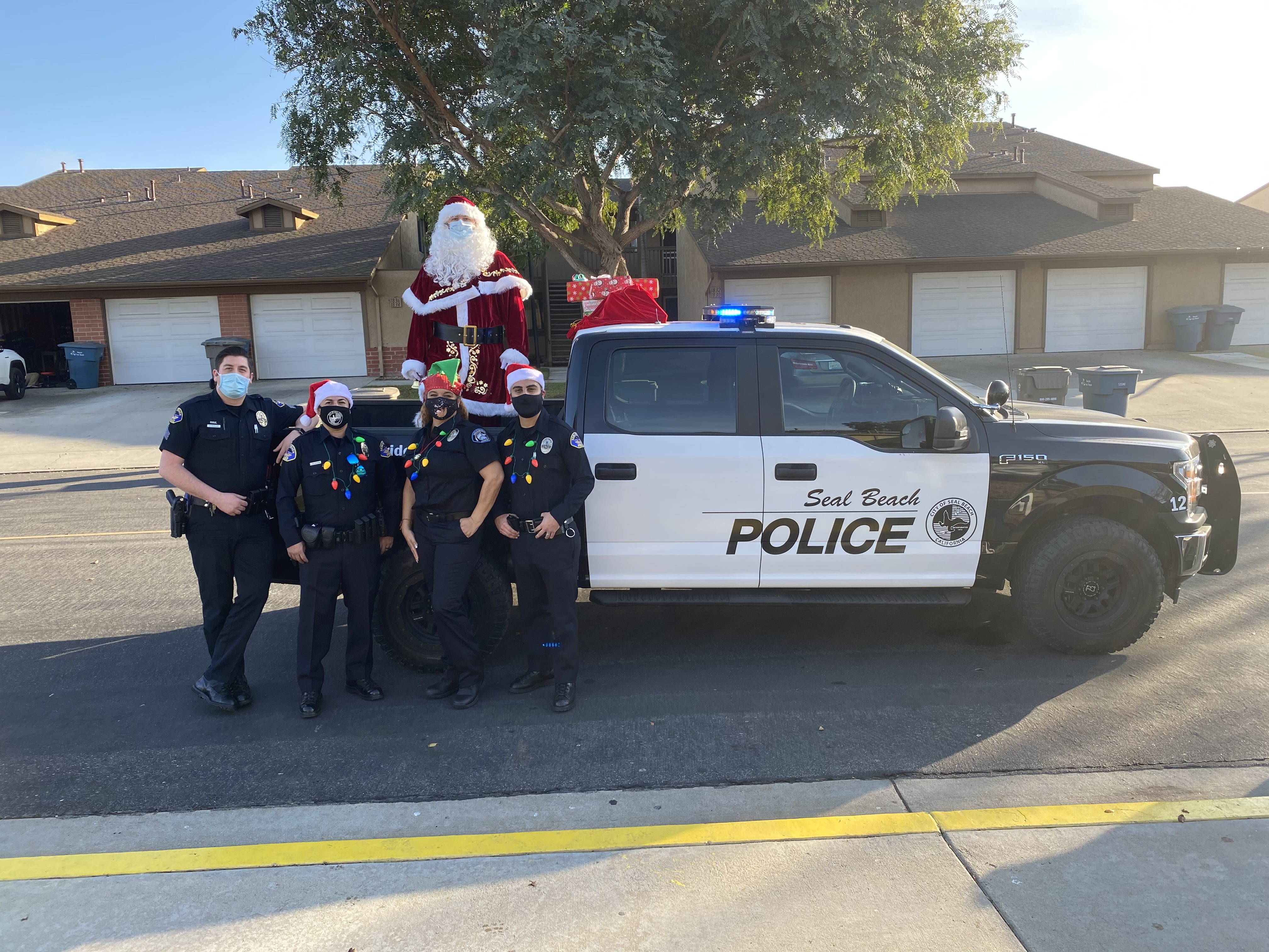 Seal Beach Police Officers and Santa Claus